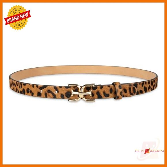 Skinny Logo Buckle Belt Adjustable Loop Fashion Trouser Accessory main image 5